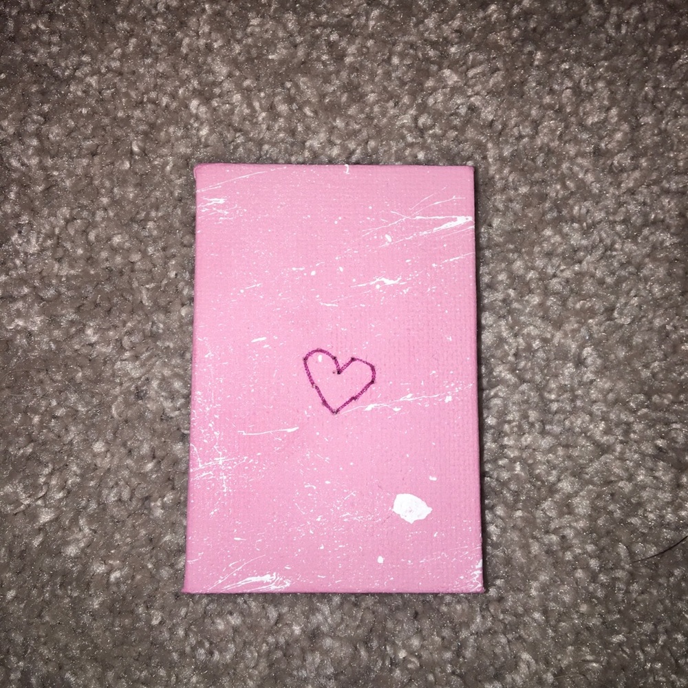 A cute pink heart canvas